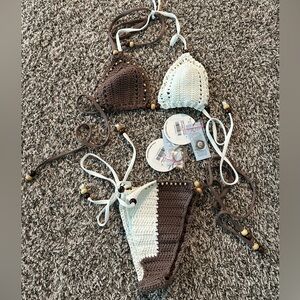 JMP the label. NWT Crochet Coco Cabo top and Cozumel bottom. Medium